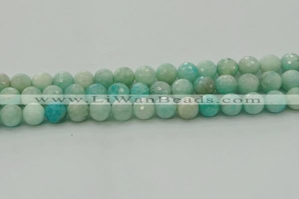 CAM1564 15.5 inches 12mm faceted round Russian amazonite beads