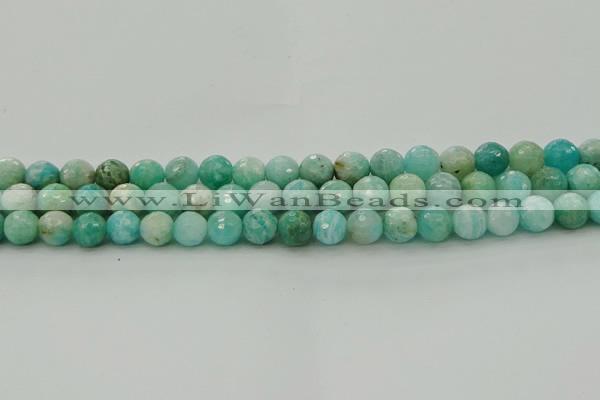 CAM1582 15.5 inches 8mm faceted round Russian amazonite beads