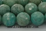 CAM1584 15.5 inches 12mm faceted round Russian amazonite beads