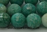 CAM1585 15.5 inches 14mm faceted round Russian amazonite beads