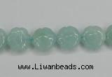 CAM159 15.5 inches 12mm carved flower amazonite gemstone beads