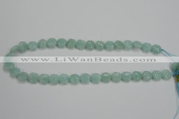 CAM159 15.5 inches 12mm carved flower amazonite gemstone beads