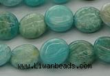 CAM1592 15.5 inches 10mm flat round Russian amazonite beads