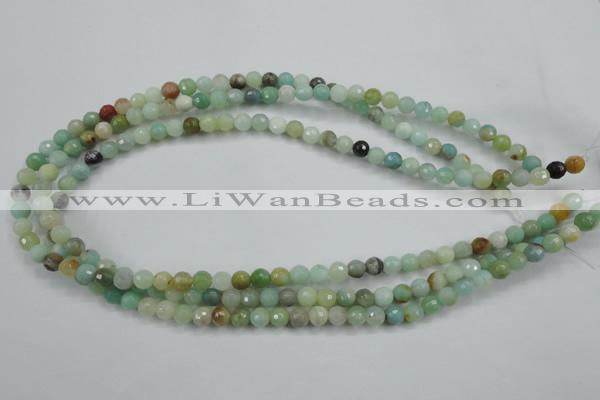 CAM161 15.5 inches 6mm faceted round amazonite gemstone beads