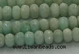 CAM1611 15.5 inches 4*6mm faceted rondelle peru amazonite beads