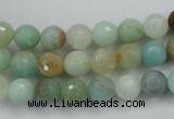 CAM162 15.5 inches 8mm faceted round amazonite gemstone beads