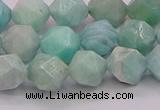 CAM1623 15.5 inches 10mm faceted nuggets amazonite gemstone beads