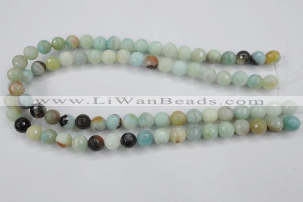 CAM163 15.5 inches 10mm faceted round amazonite gemstone beads