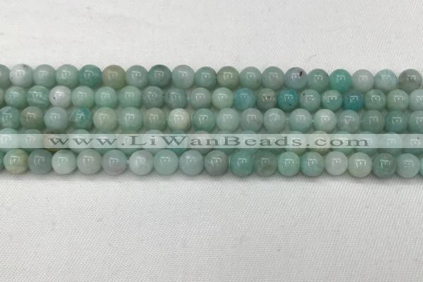 CAM1680 15.5 inches 4mm round natural amazonite beads wholesale