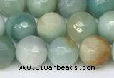 CAM1747 15.5 inches 10mm faceted round amazonite beads wholesale