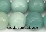 CAM1772 15 inches 10mm faceted round amazonite beads