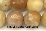 CAM1777 15 inches 10mm faceted round yellow amazonite beads