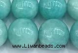 CAM1782 15 inches 9mm - 10mm round amazonite gemstone beads