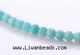 CAM25 4mm  faceted round natural amazonite stone beads Wholesale