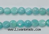 CAM300 15.5 inches 8mm flat round natural peru amazonite beads