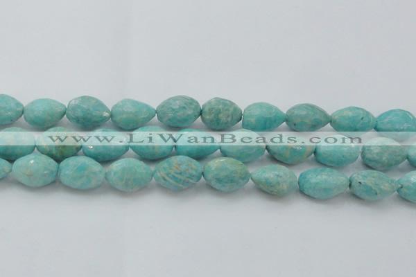 CAM341 15.5 inches 12*16mm faceted nuggets natural peru amazonite beads