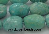 CAM342 15.5 inches 13*18mm faceted nuggets natural peru amazonite beads