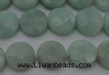 CAM363 15.5 inches 10mm faceted coin amazonite gemstone beads