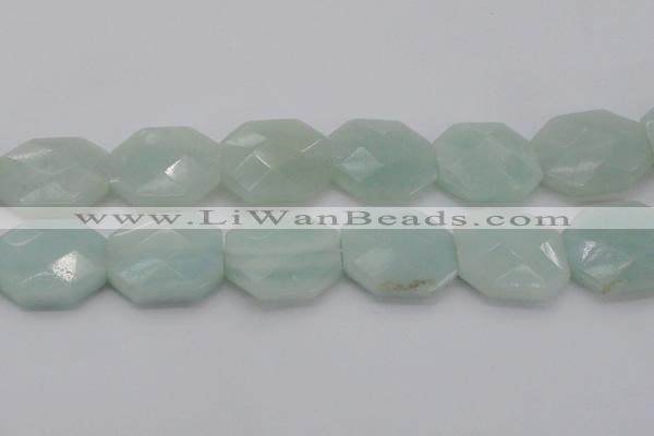 CAM370 15.5 inches 25*30mm faceted octagonal amazonite beads