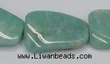 CAM415 22*30mm twisted rectangle natural russian amazonite beads