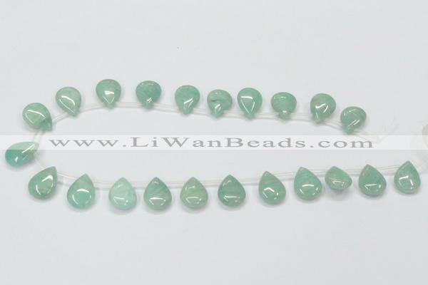 CAM416 15.5 inches 13*18mm flat teardrop natural russian amazonite beads