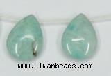 CAM417 15.5 inches 18*25mm flat teardrop natural russian amazonite beads