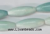 CAM603 15.5 inches 10*30mm rice Chinese amazonite gemstone beads