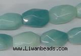 CAM609 15.5 inches 13*18mm faceted nugget Chinese amazonite beads