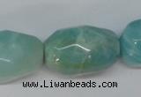 CAM610 15.5 inches 18*28mm faceted nugget Chinese amazonite beads