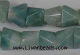 CAM612 15.5 inches 12*16mm pyramid Chinese amazonite gemstone beads