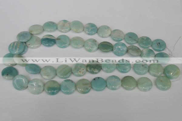 CAM620 15.5 inches 18mm flat round Chinese amazonite gemstone beads