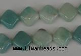 CAM626 15.5 inches 12*12mm diamond Chinese amazonite gemstone beads