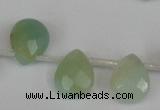 CAM634 Top-drilled 8*10mm faceted flat teardrop Chinese amazonite beads