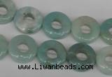 CAM636 15.5 inches 14mm donut Chinese amazonite gemstone beads