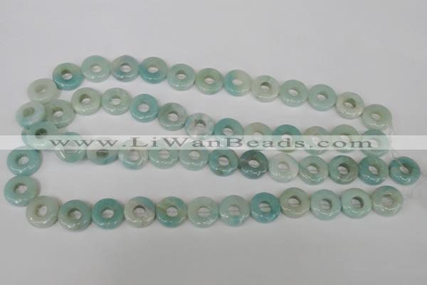 CAM636 15.5 inches 14mm donut Chinese amazonite gemstone beads