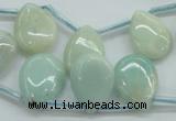 CAM651 Top-drilled 13*18mm flat teardrop amazonite beads