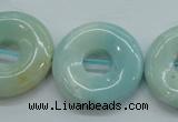 CAM653 15.5 inches 25mm donut amazonite beads wholesale