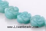 CAM78 5*12mm natural amazonite carved flower beads Wholesale