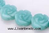 CAM79 natural amazonite 5*14mm carved flower beads Wholesale