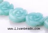 CAM80 5*16mm carved flower natural amazonite beads Wholesale