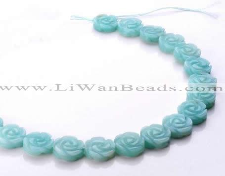 CAM80 5*16mm carved flower natural amazonite beads Wholesale