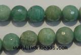 CAM815 15.5 inches 12mm faceted round Brazilian amazonite beads