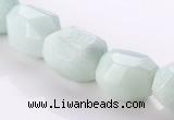 CAM84 faceted pebble natural amazonite 11*16mm beads Wholesale