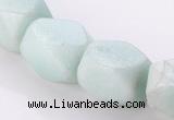 CAM85 faceted pebble 13*16mm natural amazonite beads wholesale