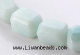 CAM86 16*17mm faceted pebble natural amazonite beads wholesale