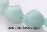 CAM88 15*20mm natural amazonite twisted pebble beads Wholesale