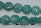 CAM915 15.5 inches 12mm flat round amazonite gemstone beads wholesale