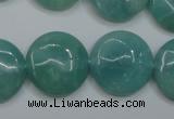 CAM919 15.5 inches 20mm flat round amazonite gemstone beads wholesale