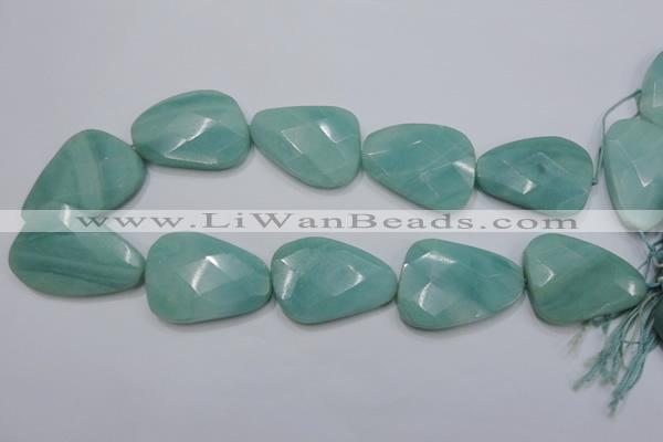 CAM970 15.5 inches 30*40mm faceted freefrom amazonite gemstone beads