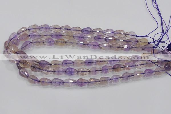 CAN23 15.5 inches 10*14mm faceted teardrop natural ametrine beads